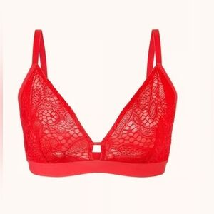 LIVELY Palm Lace Busty Bralette Size 2 In Red